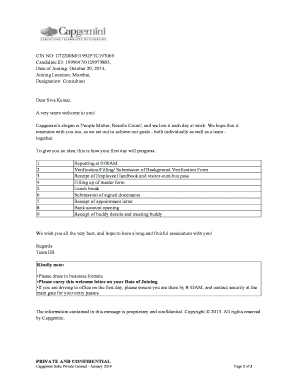 Capgemini Offer Letter  Form