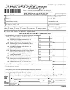  Hawaii U 6  Form 2016