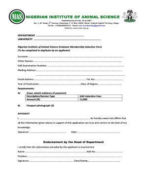 Gas Examination  Form