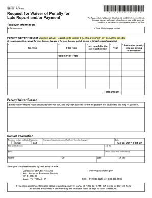 Form 89 224 Penalty Waiver