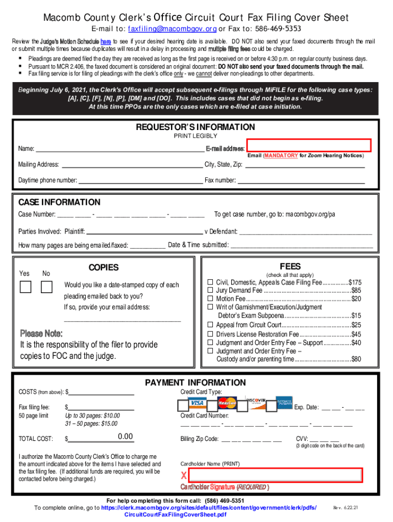 Macomb County Clerk Carmella Sabaugh S  Form