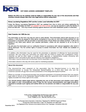 HOT DESK LICENCE AGREEMENT TEMPLATE Members Should Always  Form