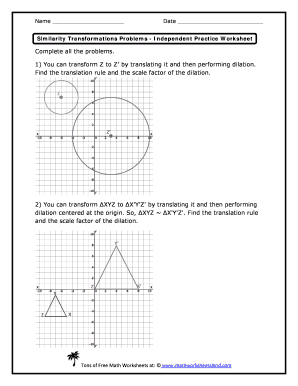 Similarity of Circles Problems Independent Practice Worksheet Answers  Form