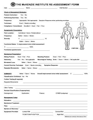 The McKENZIE INSTITUTE RE ASSESSMENT FORM Robin Mckenzieinstitutecanada