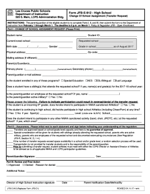 School Transfer Request  Form