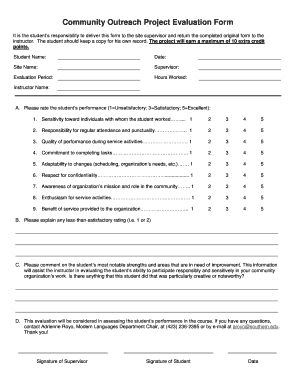 Spanish Internship Student Deliver This Form to the Placement Site Supervisor Then Return Completed Original to Their Faculty