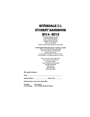 Riverdale Student Handbook PDF  Form