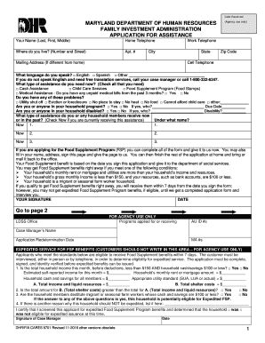  Maryland Application Assistance Form Online 2016-2024