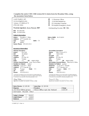 Brandon Niles Claim Forms 1500