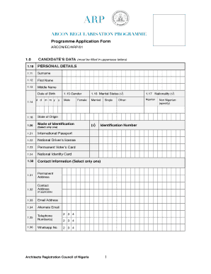 Arcon Aprn Registration Form