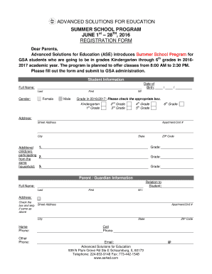 Illinois School Registration  Form