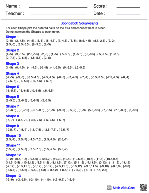 For Each Shape Plot the Ordered Pairs  Form