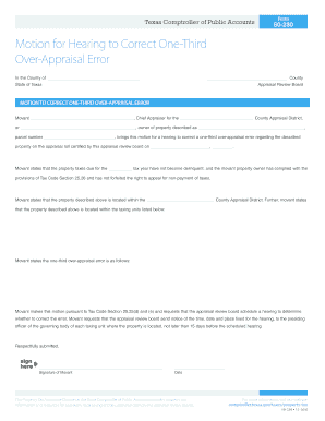  Form 50 230 Motion for Hearing to Correct One Third over Appraisal Error Motion for Hearing to Correct One Third over Appraisal  2016-2024