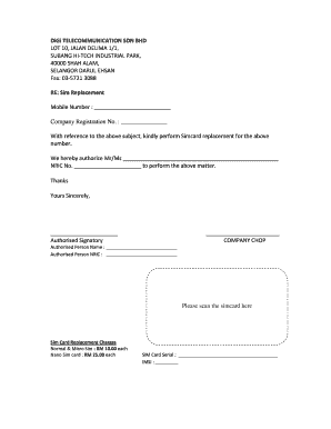 Digi Sim Card Replacement  Form
