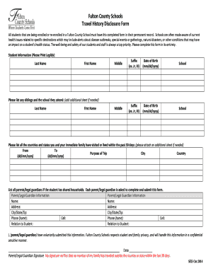 Get and Sign Travel History Form 2014-2022