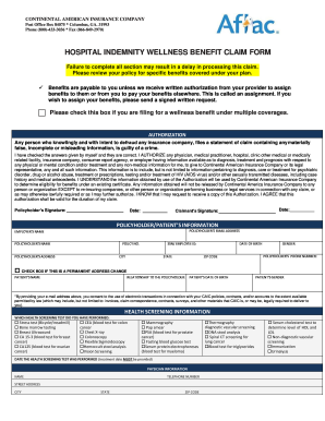 aflac claim indemnity signnow