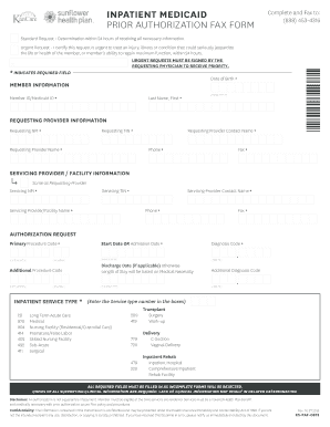 Kansas Inpatient Medicaid Prior Authorization Fax Form ...