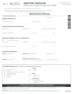  Kansas Inpatient Medicaid Prior Authorization Fax Form Inpatient Medicaid Prior Authorization Fax Form 2015