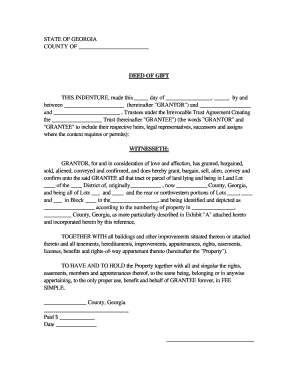 Deed of Gift Georgia  Form