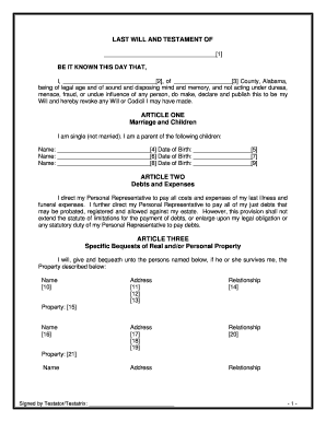 Will Examples  Form