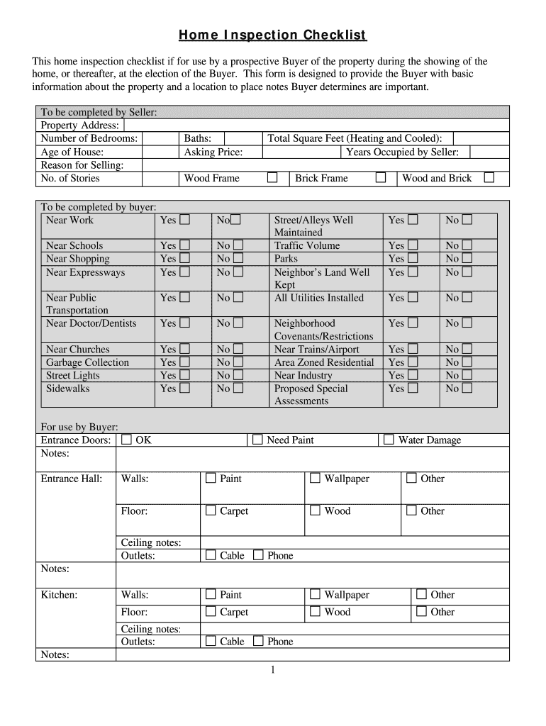 California Inspection  Form