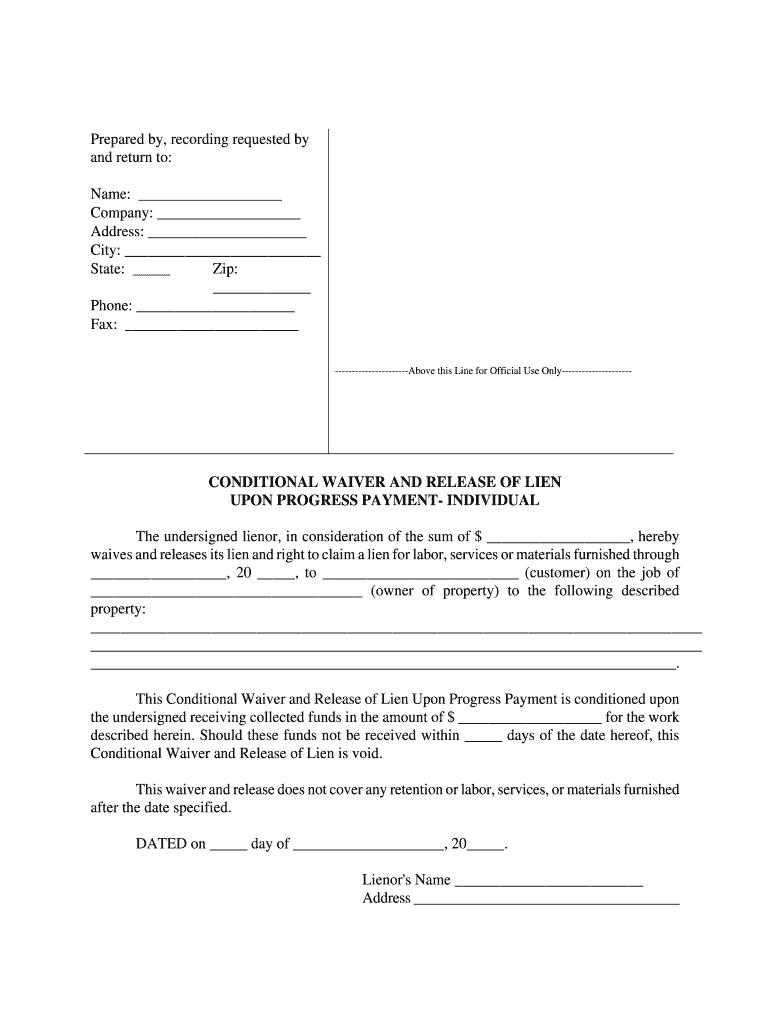 Lien Release Form