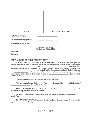 Quit Claim Deed Nc  Form