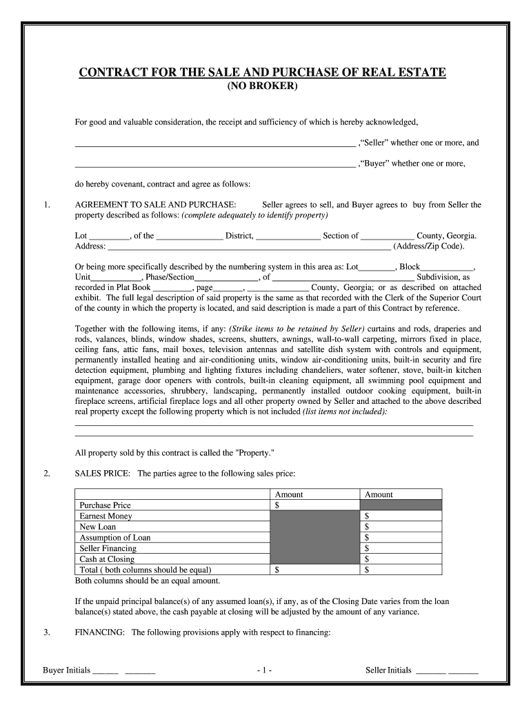 Get and Sign Purchase and Sale Agreement Georgia  Form