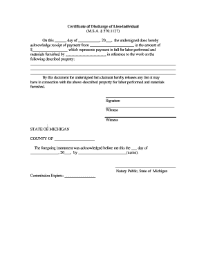 Michigan Lien Release Form