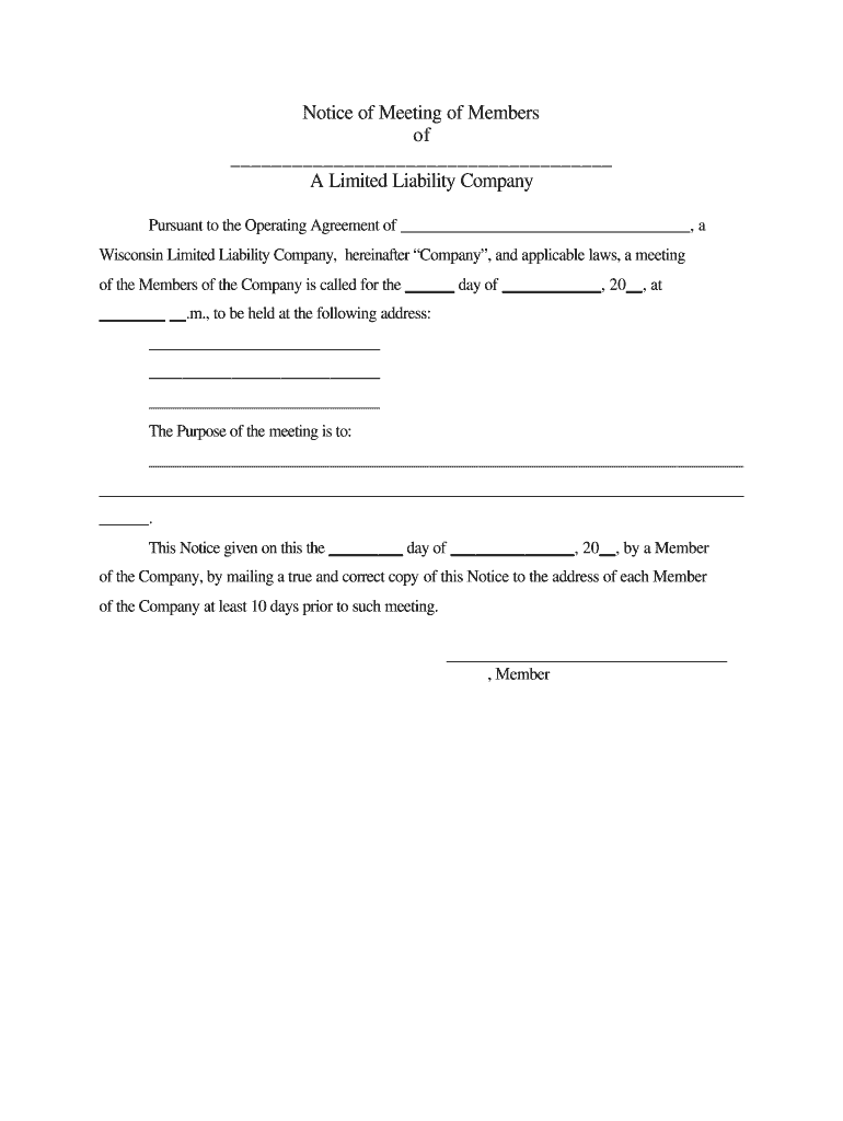 Operating Agreement XYZ LLC Regular, a Wisconsin    LegalZoom  Form