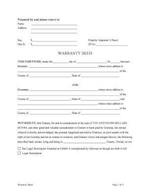 Printable Lady Bird Deed Florida Form