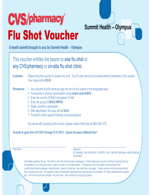 Flu Shot Receipt  Form