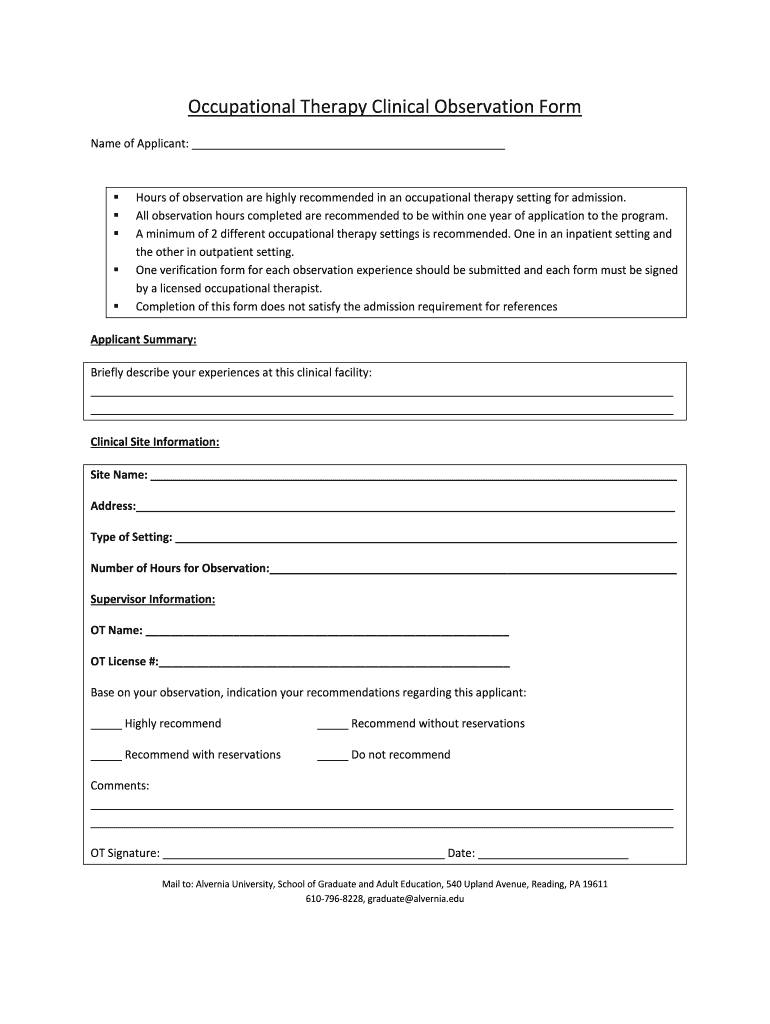 Observation Tool Form