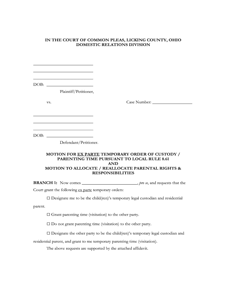 Get and Sign Licking County Domestic Court Forms