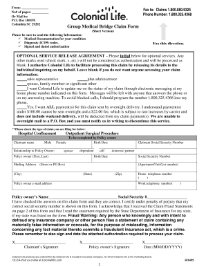 Download Form #101499 Colonial Life