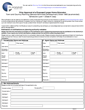 Notification of a Proposed Larger Home Extension Form