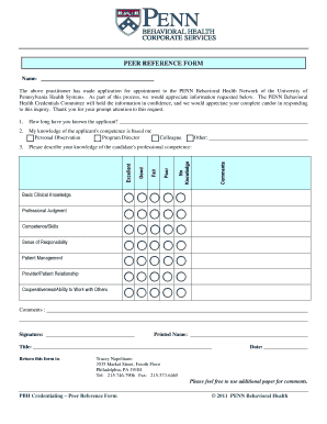 PEER REFERENCE FORM Pennbehavioralhealth