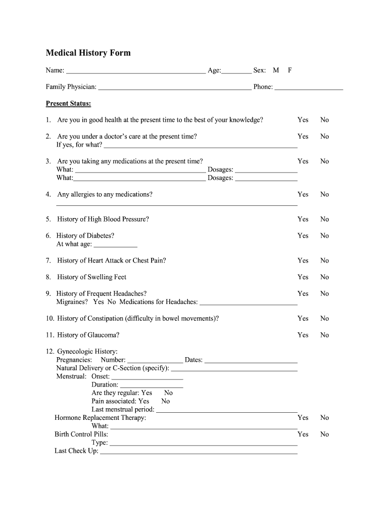 View Printable Medical History Form  Vivify HCG Weight Loss