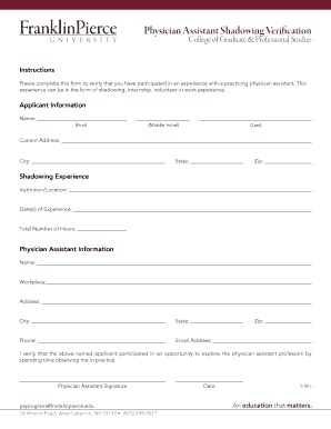 Masters Application Franklin Pierce University Franklinpierce  Form