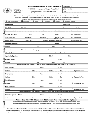 Residential Building Permit Application  Form