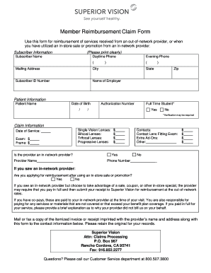 Superior Vision Claim Form