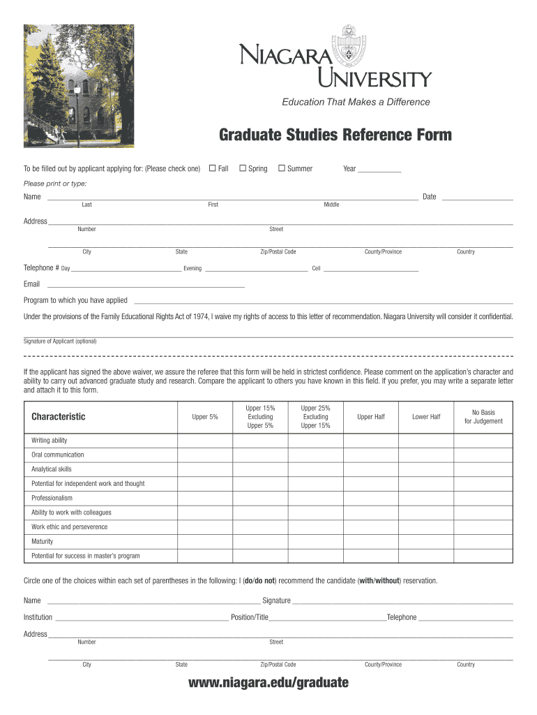 Niagara University Form