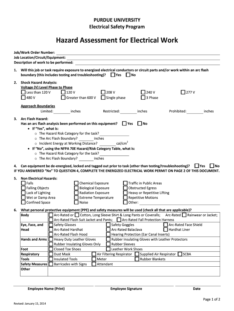  Electrical Work Permit Format 2014-2024