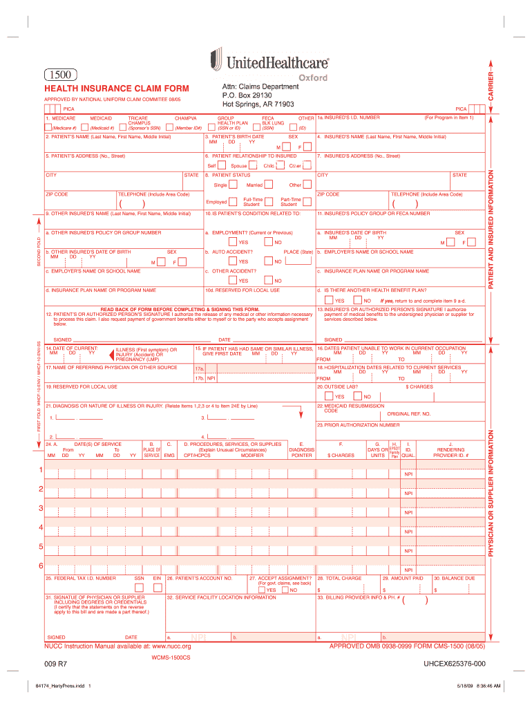  Igi Editable Medical Claim Form 2009-2024