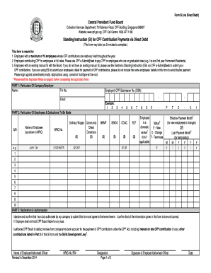 FORM SI Via Direct Debit CPF Board Mycpf Cpf Gov