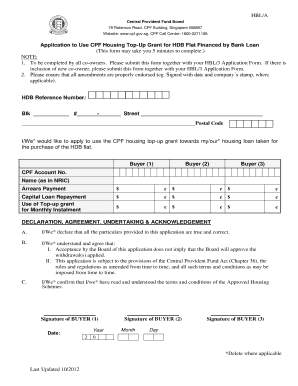 HBLA Application to Use CPF Housing Top Up Grant CPF Board Mycpf Cpf Gov  Form