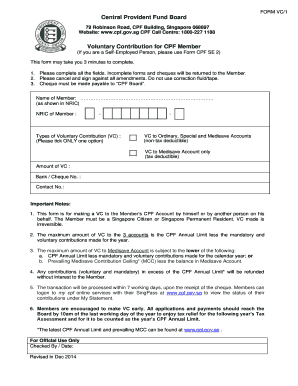 Voluntary Contribution Cpf  Form