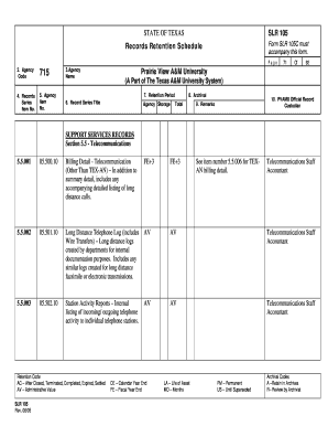 Records Retention Schedule Example  Form