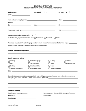 Special Education Referral Forms