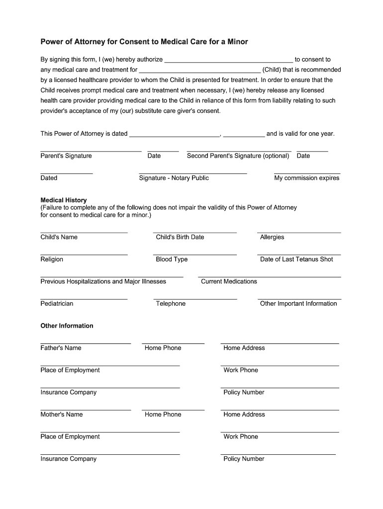 Permission for Treatment for Your Child St Louis Children39s Hospital  Form